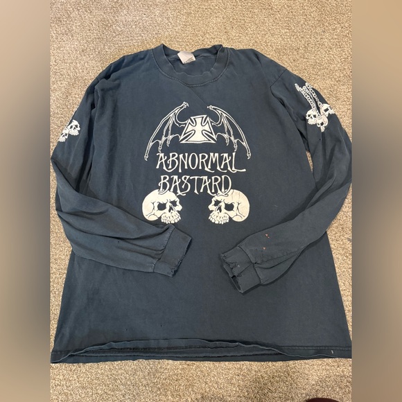 Anvil Other - Vintage 90’s Heavily Distressed Long Sleeve Tee Abnormal Bastard Size Large